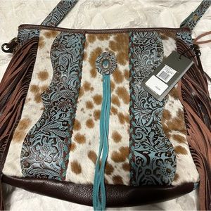 Myra Handbag Dendrite leather & Hairon Bag